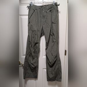 Y2K Diesel Military Green Parachute Pants Vintage Size Small S Baggy Wide Leg